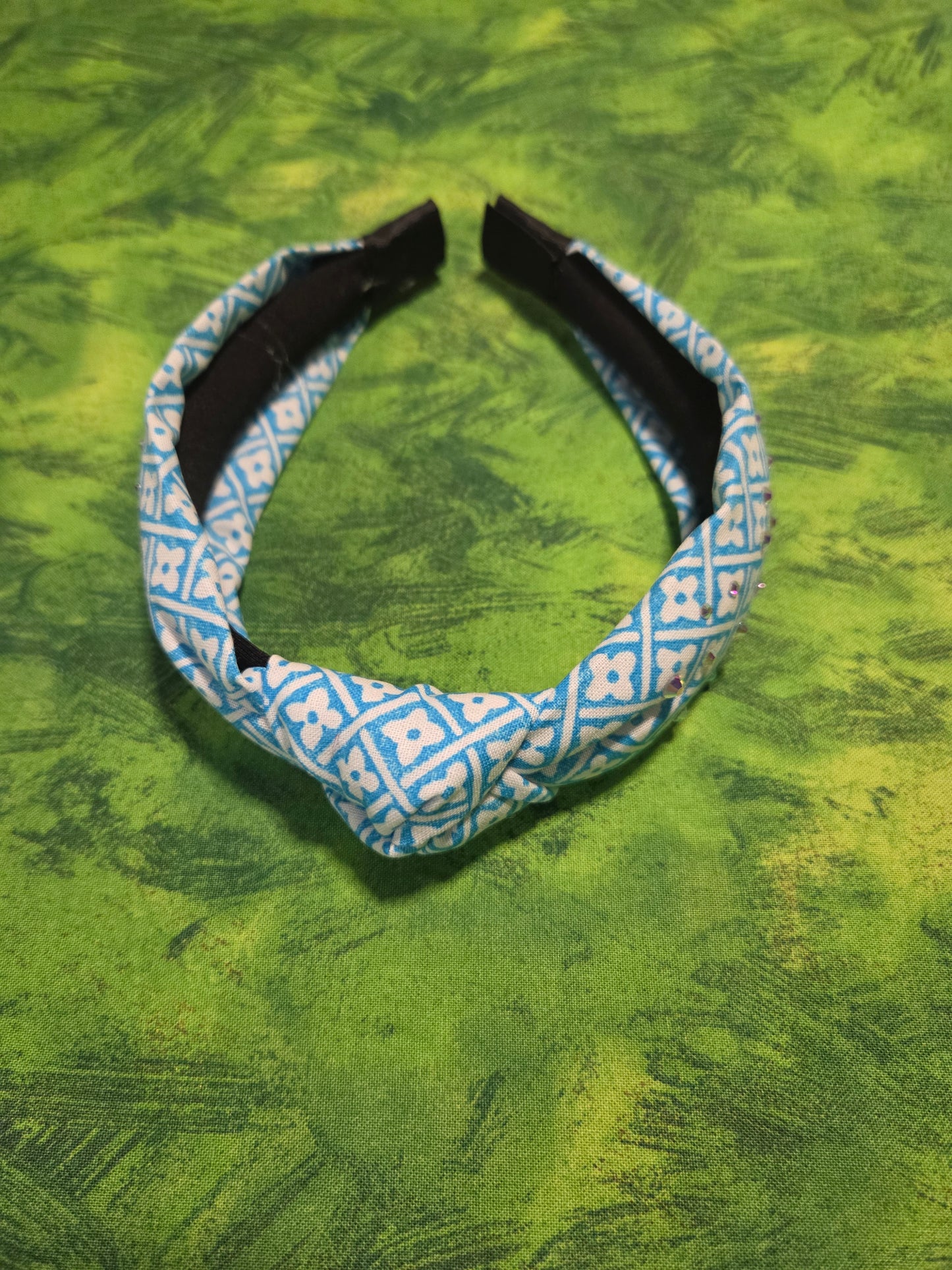 White and blue Headband