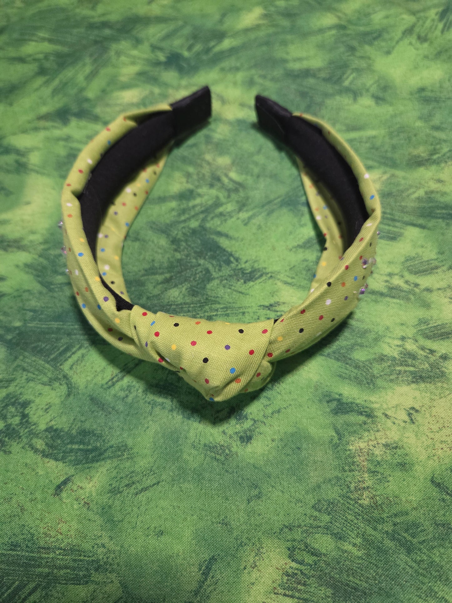 Green Polka Dots Headband
