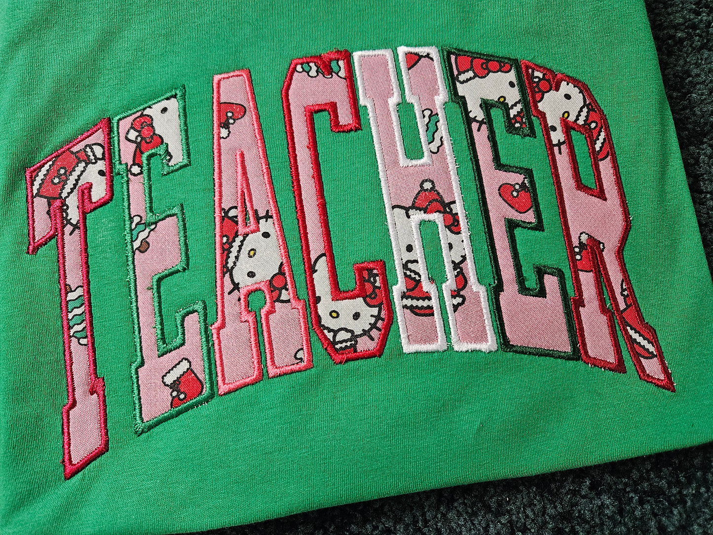 Teacher-Hello Kitty-Applique T-Shirt