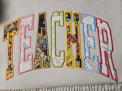 Teacher-Applique-Reading T-Shirt