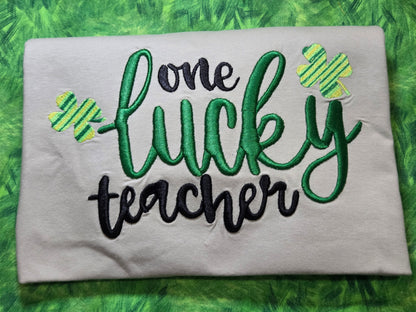 One Lucky Teacher-Embroidered