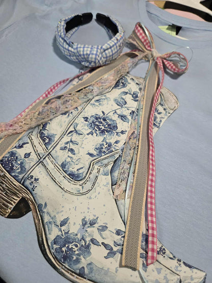Chinoiserie Boot Light Blue