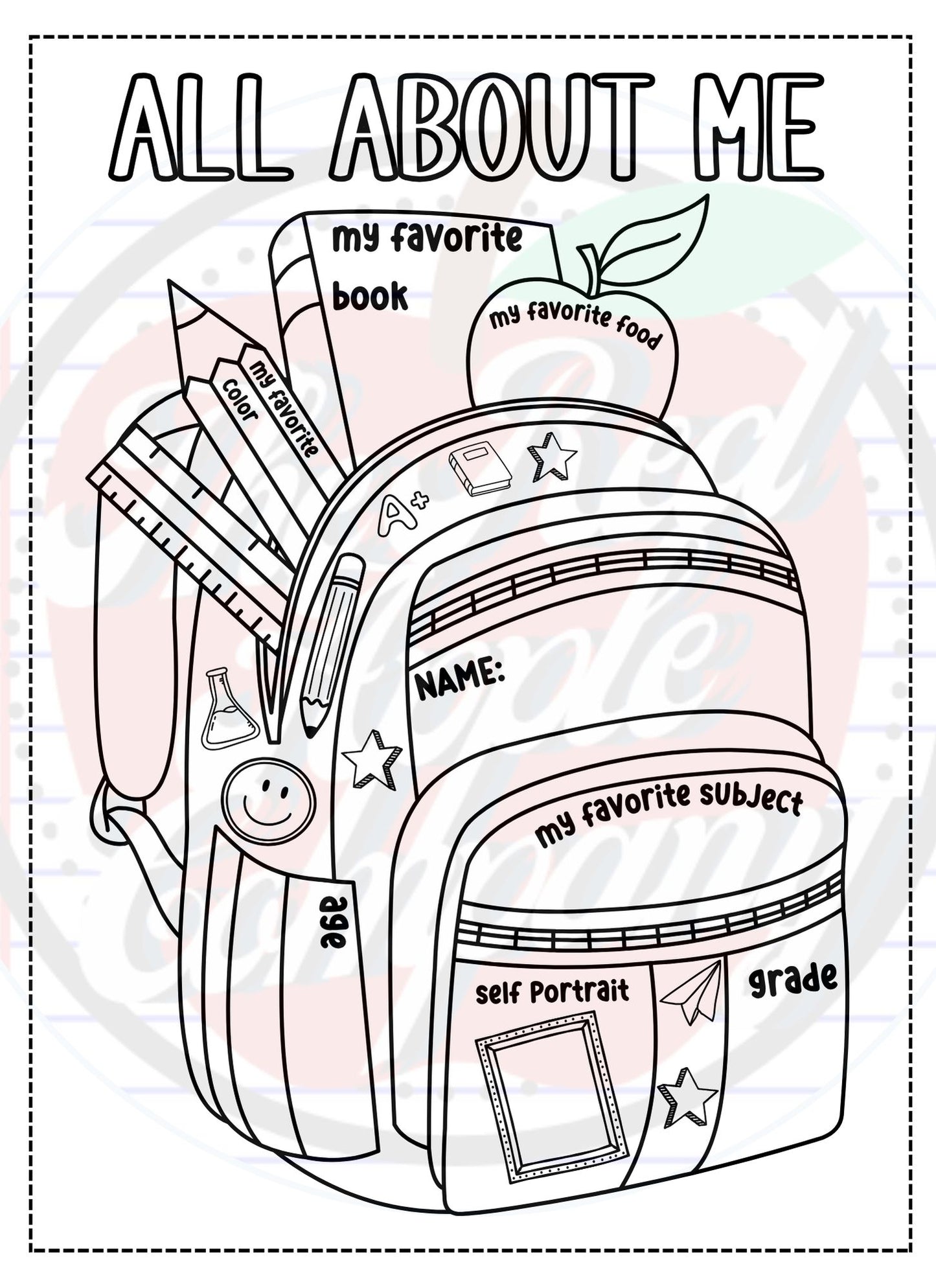 All About Me Backpack-Back To School