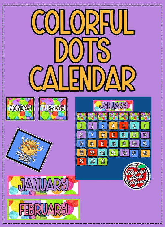 Colorful Dots Calendar for printing
