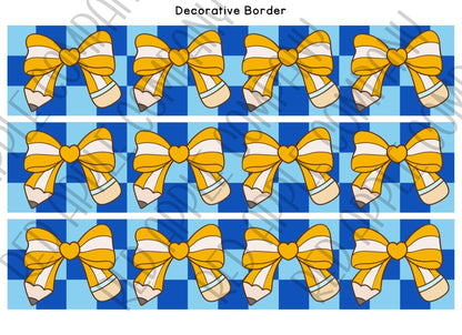 Bordette and Student Work - Retro Blue and Yellow