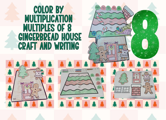 Gingerbread House-Color by Multiplication Multiples of 8
