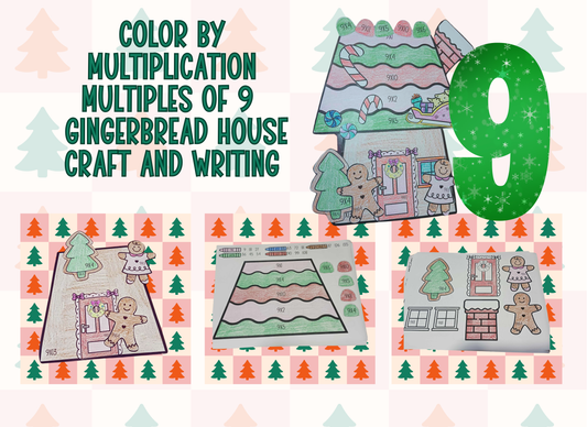 Gingerbread House-Color by Multiplication Multiples of 9