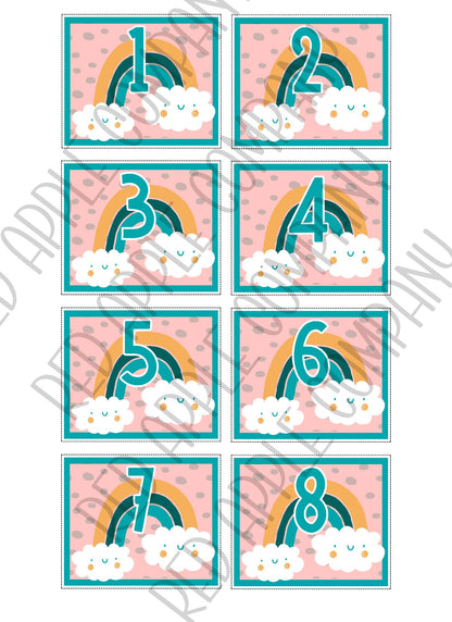 Pastel Mint Rainbow Calendar