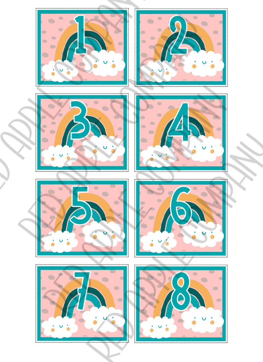 Pastel Mint Rainbow Calendar