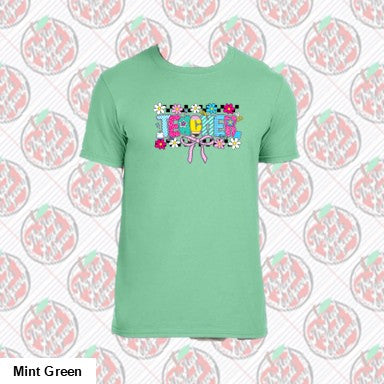Teacher Checkered Flowers