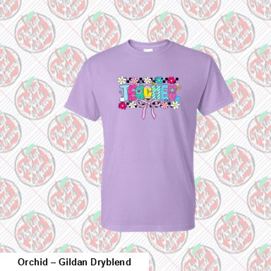Teacher Checkered Flowers