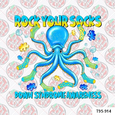 Rock Socks Octopus DS Awareness