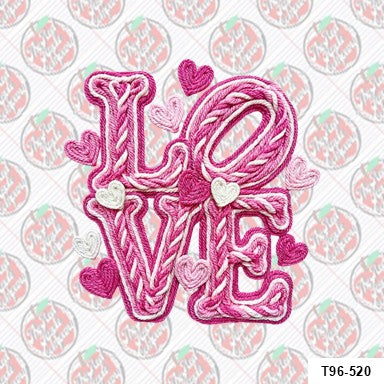 Faux Yarn LOVE Pink