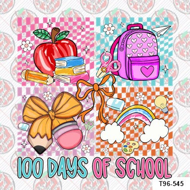 100 Days of School Checkered