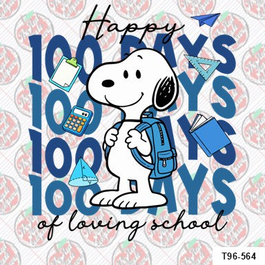 100 Days of Snoopy Loving School Blue