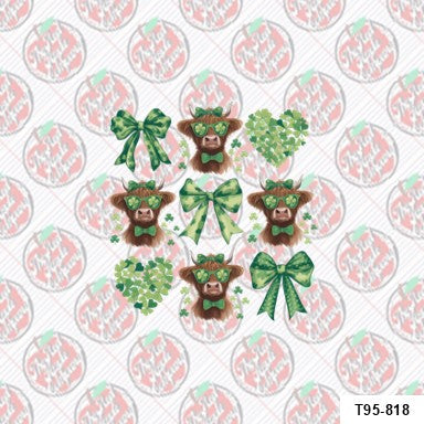 Highland Cow and Clovers