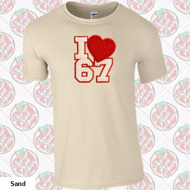Faux Chenille I Love 6 7