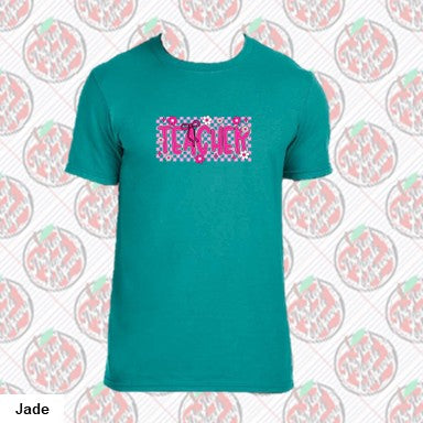 Teacher Checkered Pink Coquette
