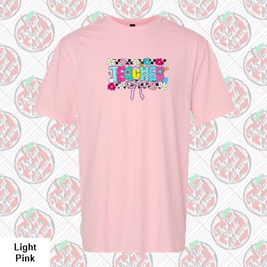 Teacher Checkered Flowers