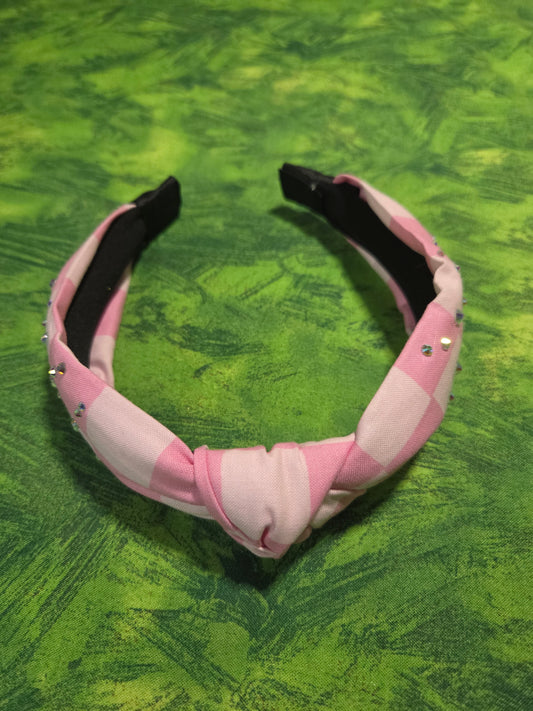 Pink Big Checkered Headband