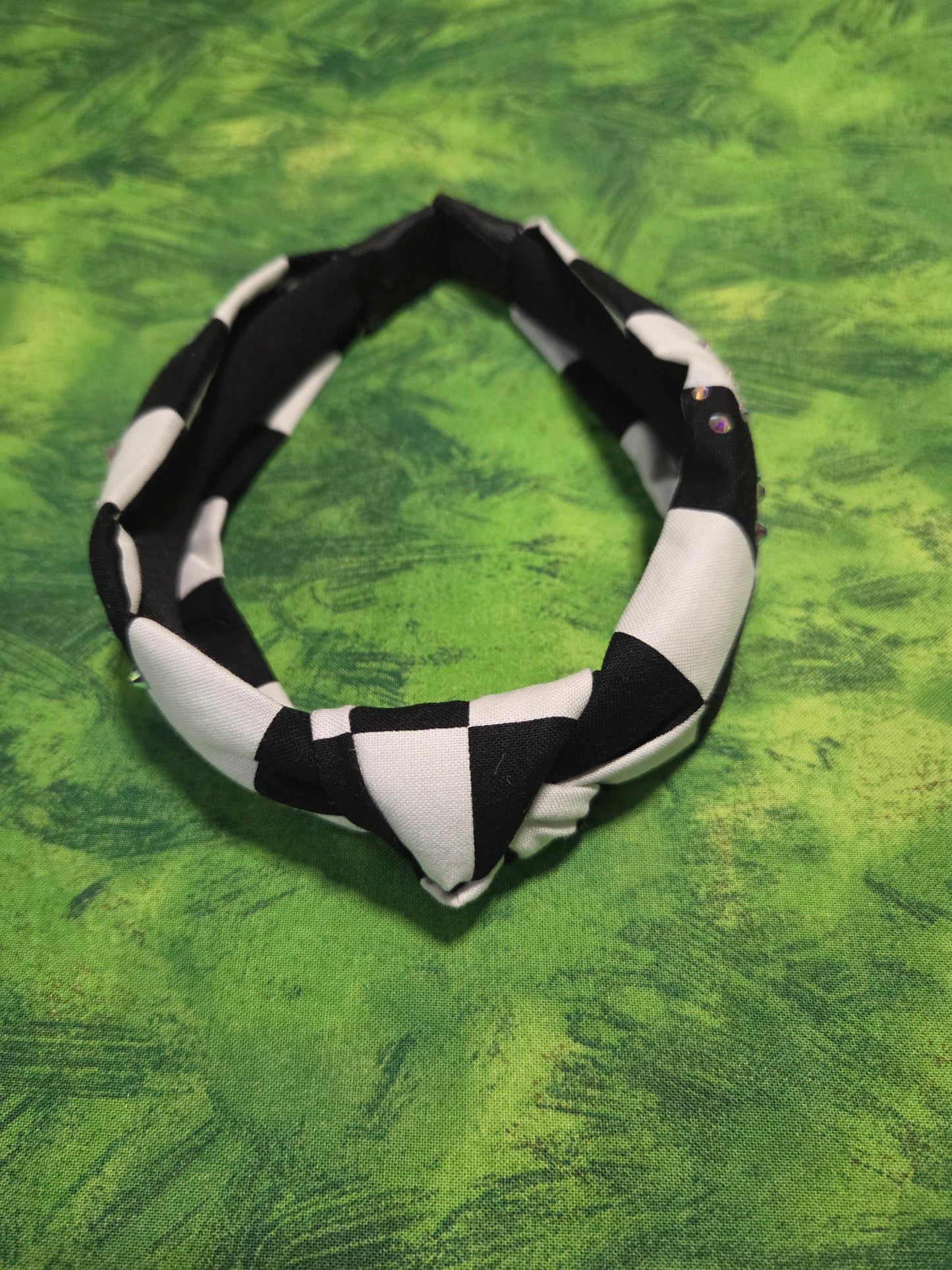 Black and White Checkered Headband