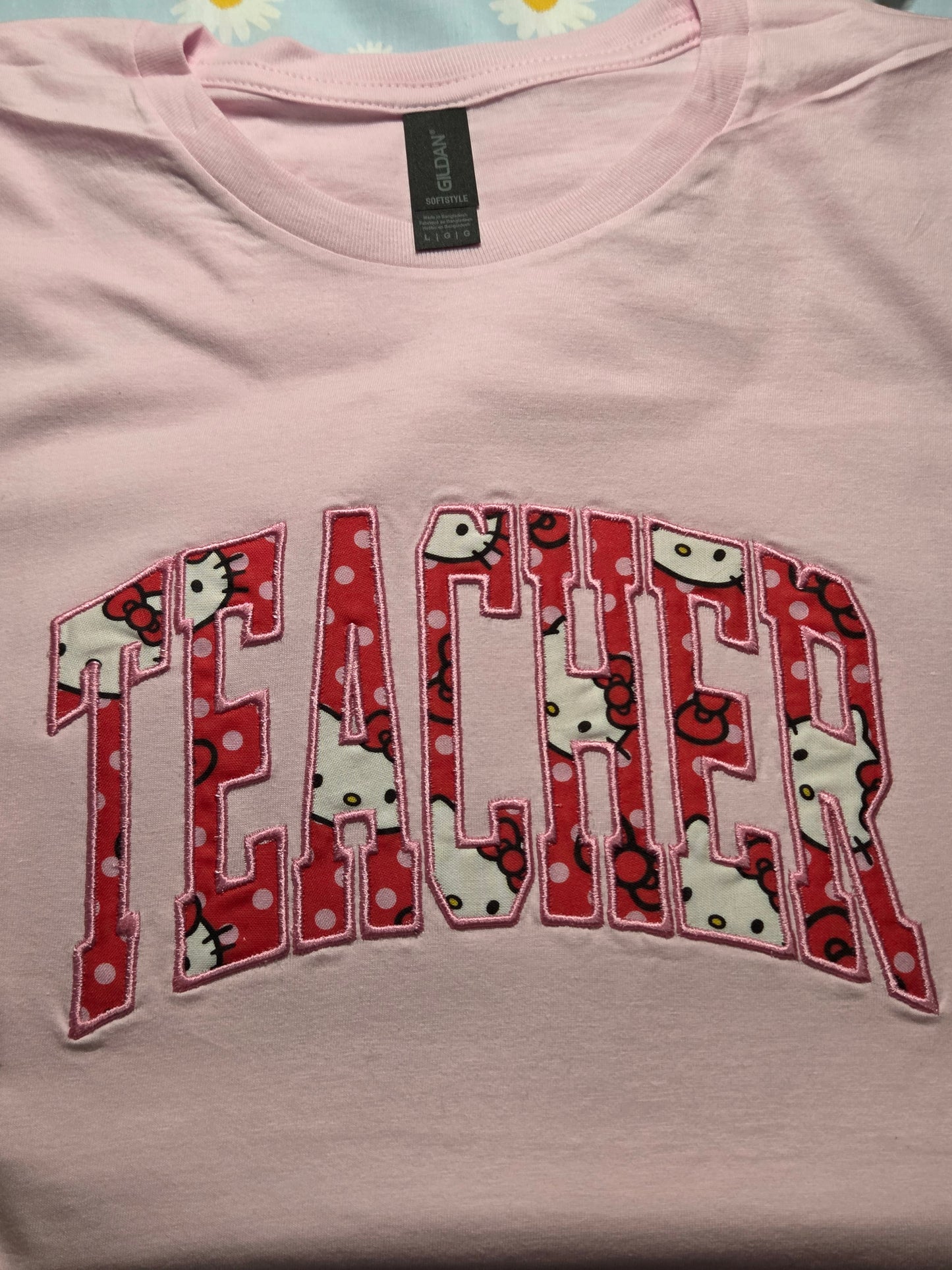 Teacher Applique Hello Kitty