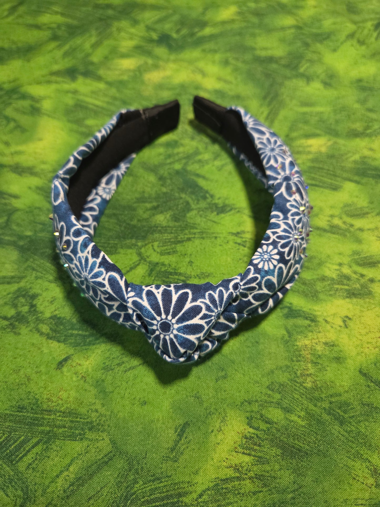 Blue and White Flowers Headband
