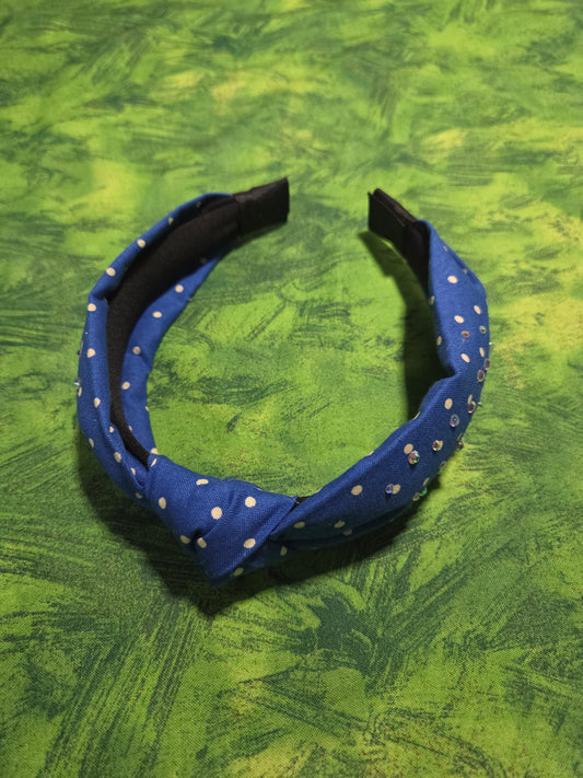 Blue Polka Dots Headband
