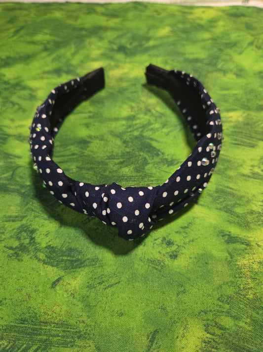Navy Blue Polka Dot Headband