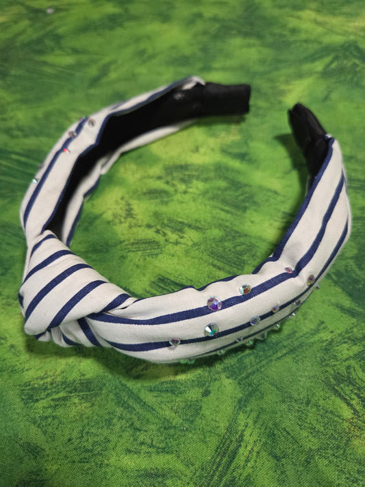 Blue Lined Headband