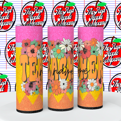 Teacher Floral Tumbler