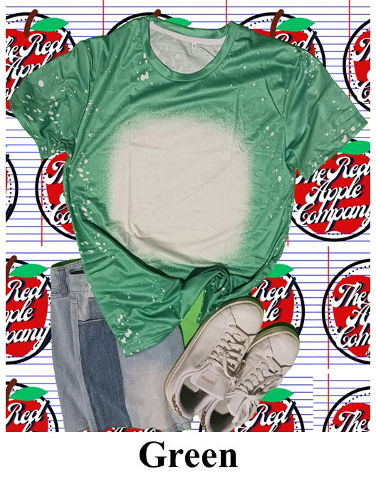 Faux Bleached Shirt,  100% Polyester Adult Sizes