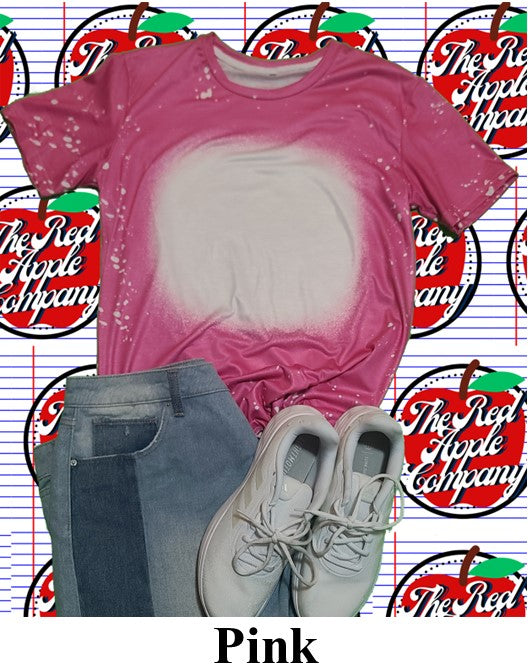Faux Bleached Shirt,  100% Polyester Adult Sizes