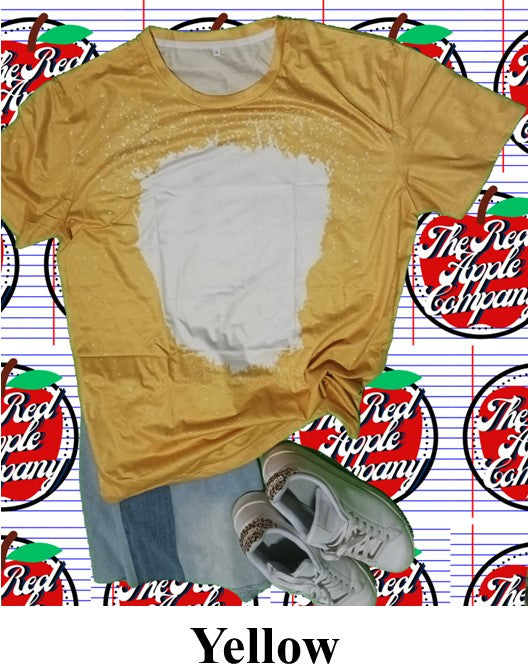 Faux Bleached Shirt,  100% Polyester Adult Sizes